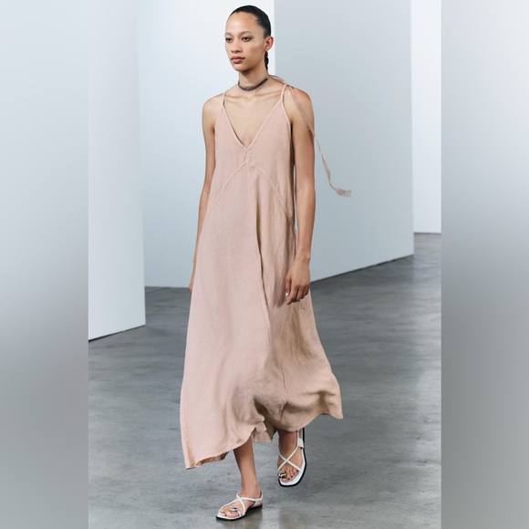 Zara Dresses & Skirts - NWT Zara 100% Linen Long Midi Dress ZW Collection